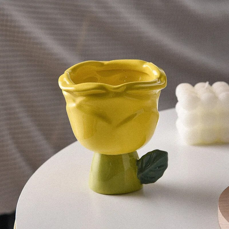 Pastel Ceramic Rose Mug