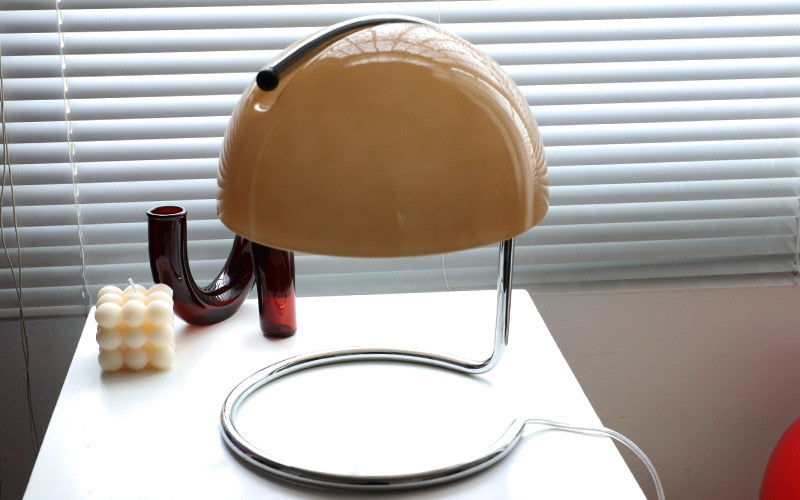 Retro Amber Glass Table Lamp