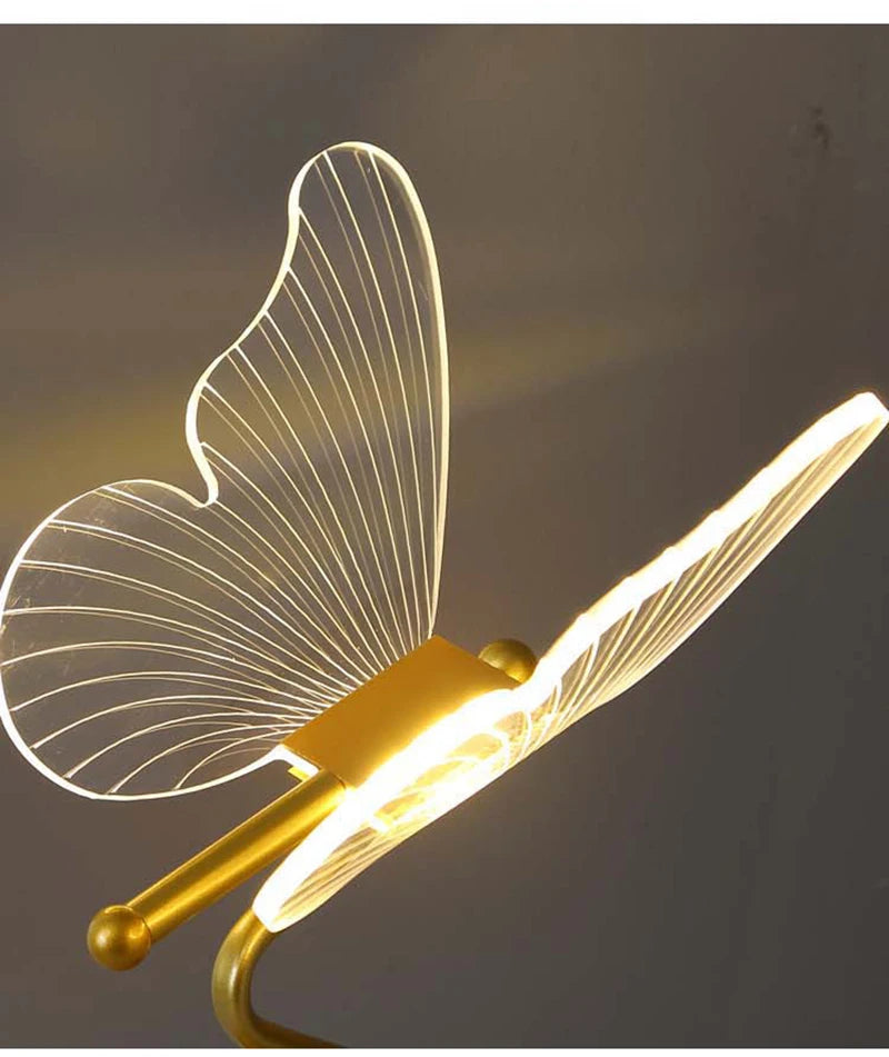 Modern Gold Metal Butterfly Table Lamp