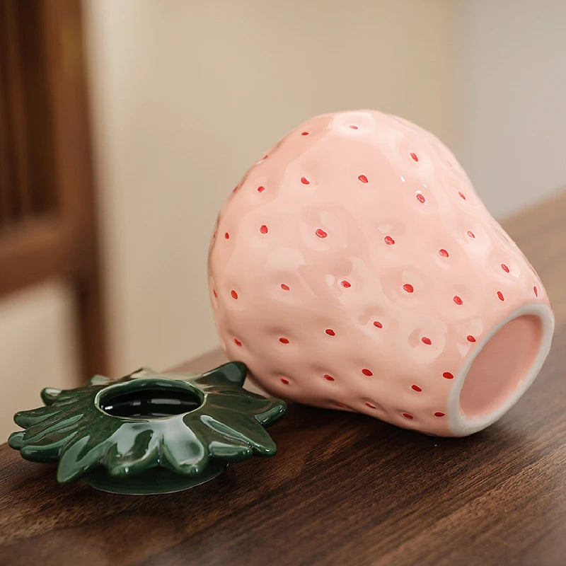 Strawberry Vase Ceramic Fruit Pots Nordic