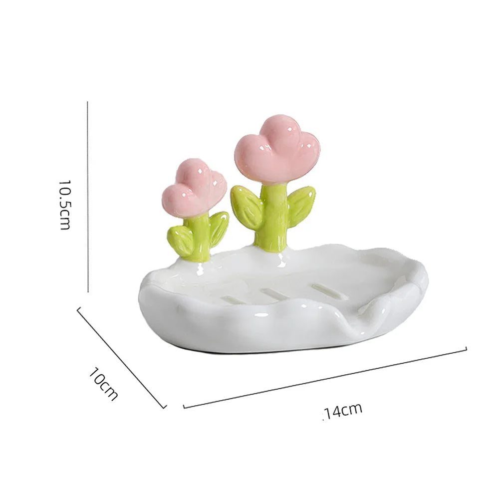 Cute Self Draining Flower Soap Dish