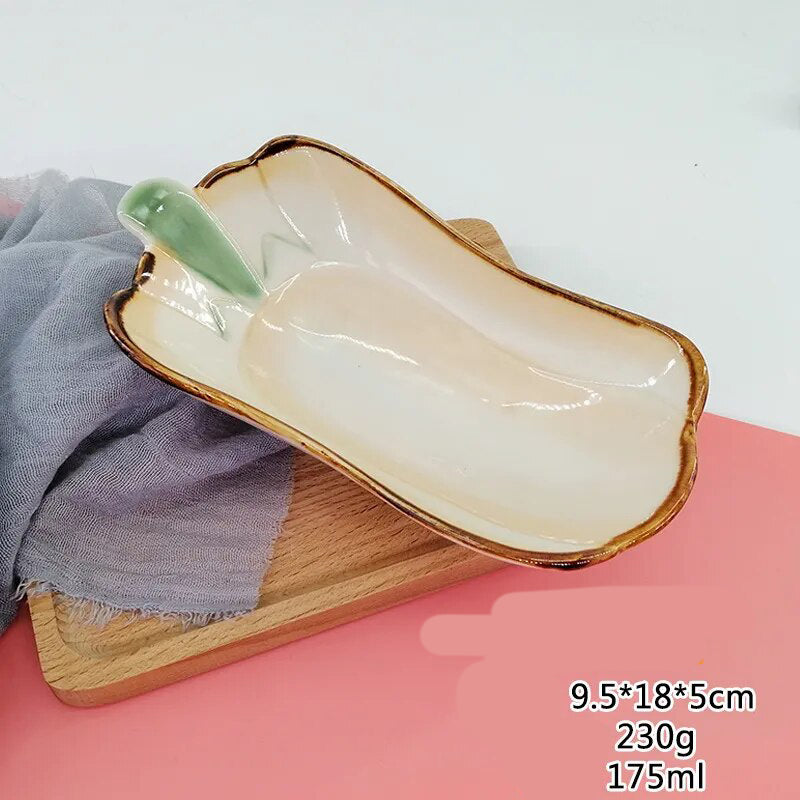 Cute Vegetable Style Ceramic Serving Plate