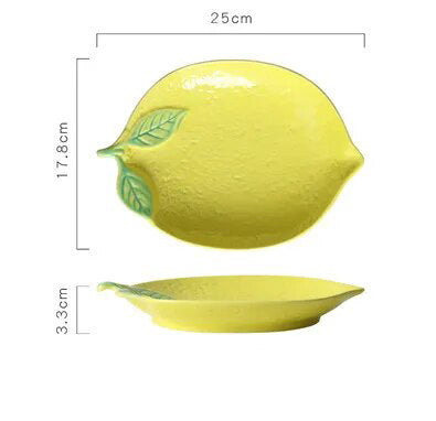 Lemon Shaped Ceramic Serving Plate