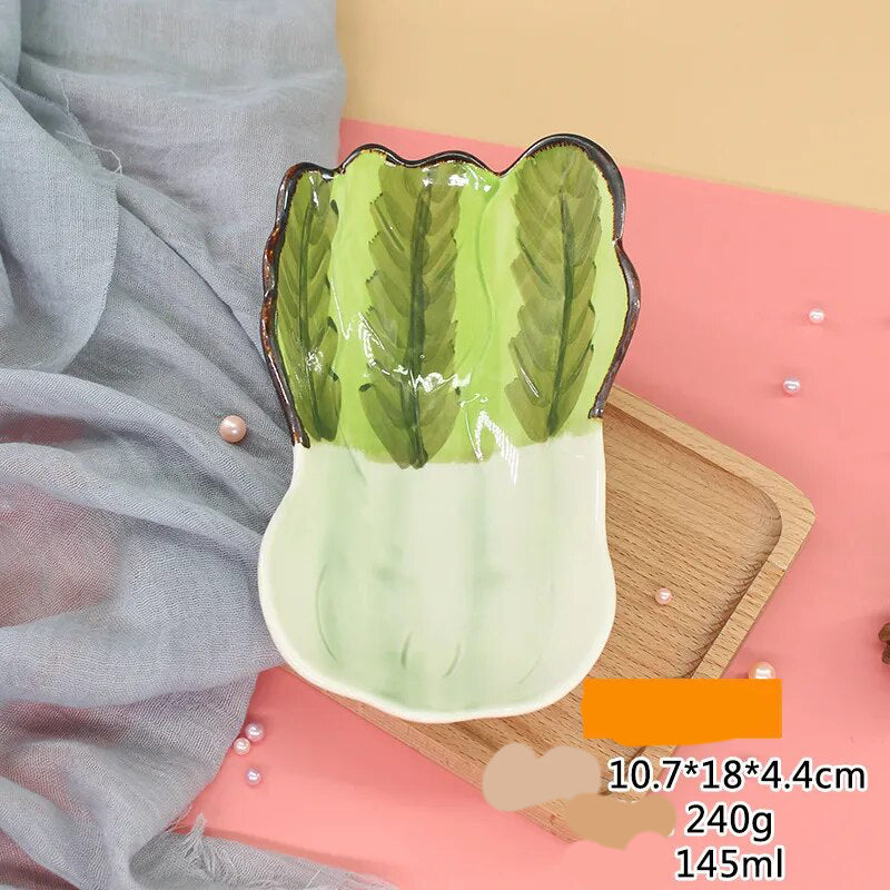 Cute Vegetable Style Ceramic Serving Plate