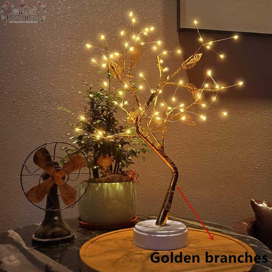 Golden Leaf Tree Lamp