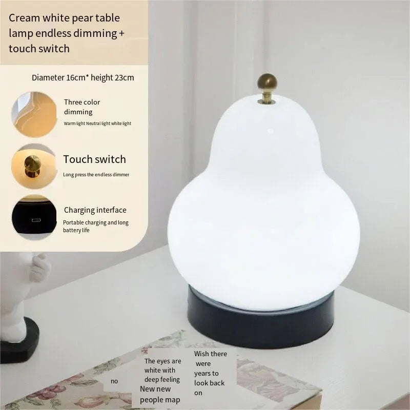 Bauhaus-inspired Cream Pear Lamp