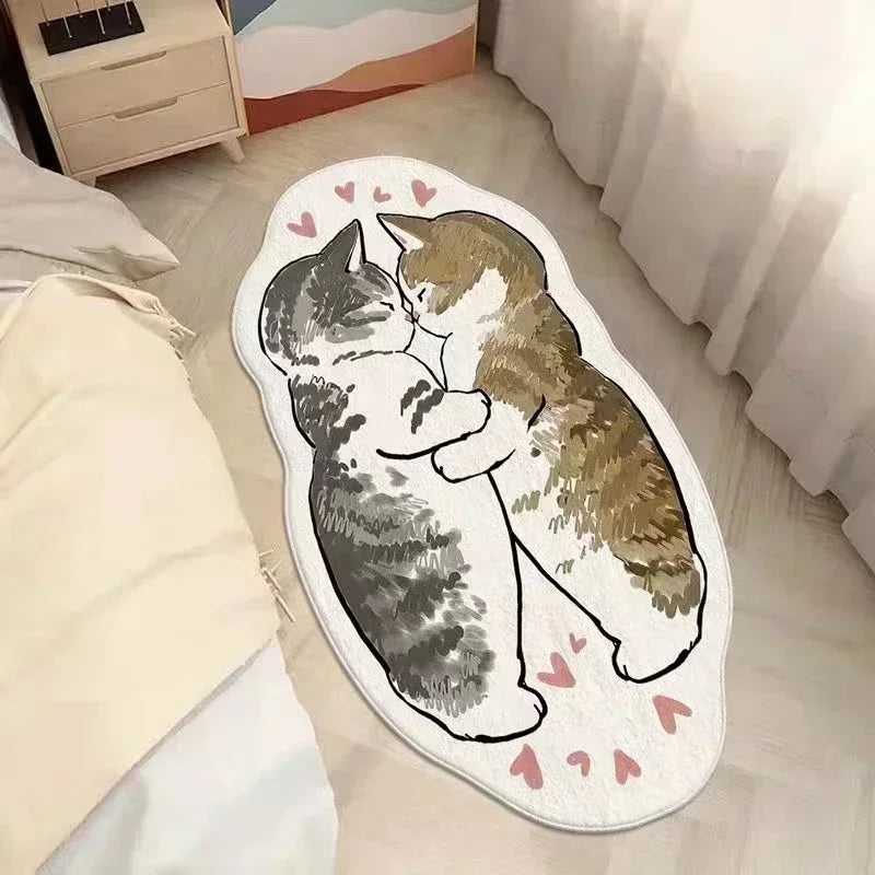 Cute Cat Rugs for Bedroom Plush Fluffy