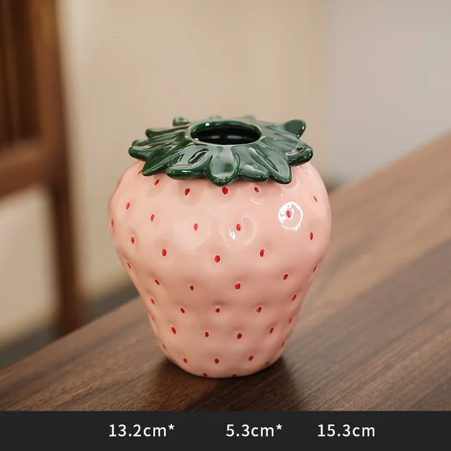 Strawberry Vase Ceramic Fruit Pots Nordic