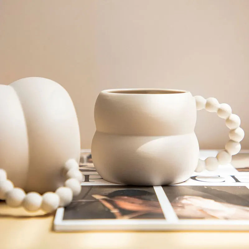 Ceramic Bead Mug Aesthetic Mugs 250ml