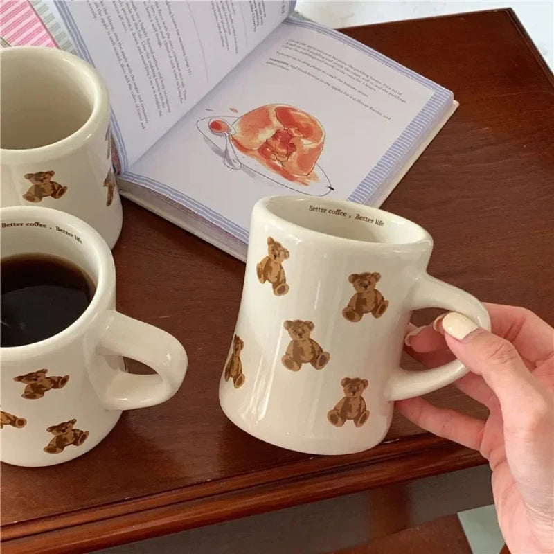 Retro Ceramic Cartoon Bear Mug