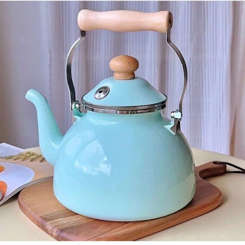 Retro Japanese Inspired Enamel Tea Kettle 2.5L