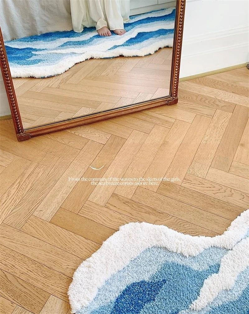 Aesthetic Tufted Rug Wave Pattern