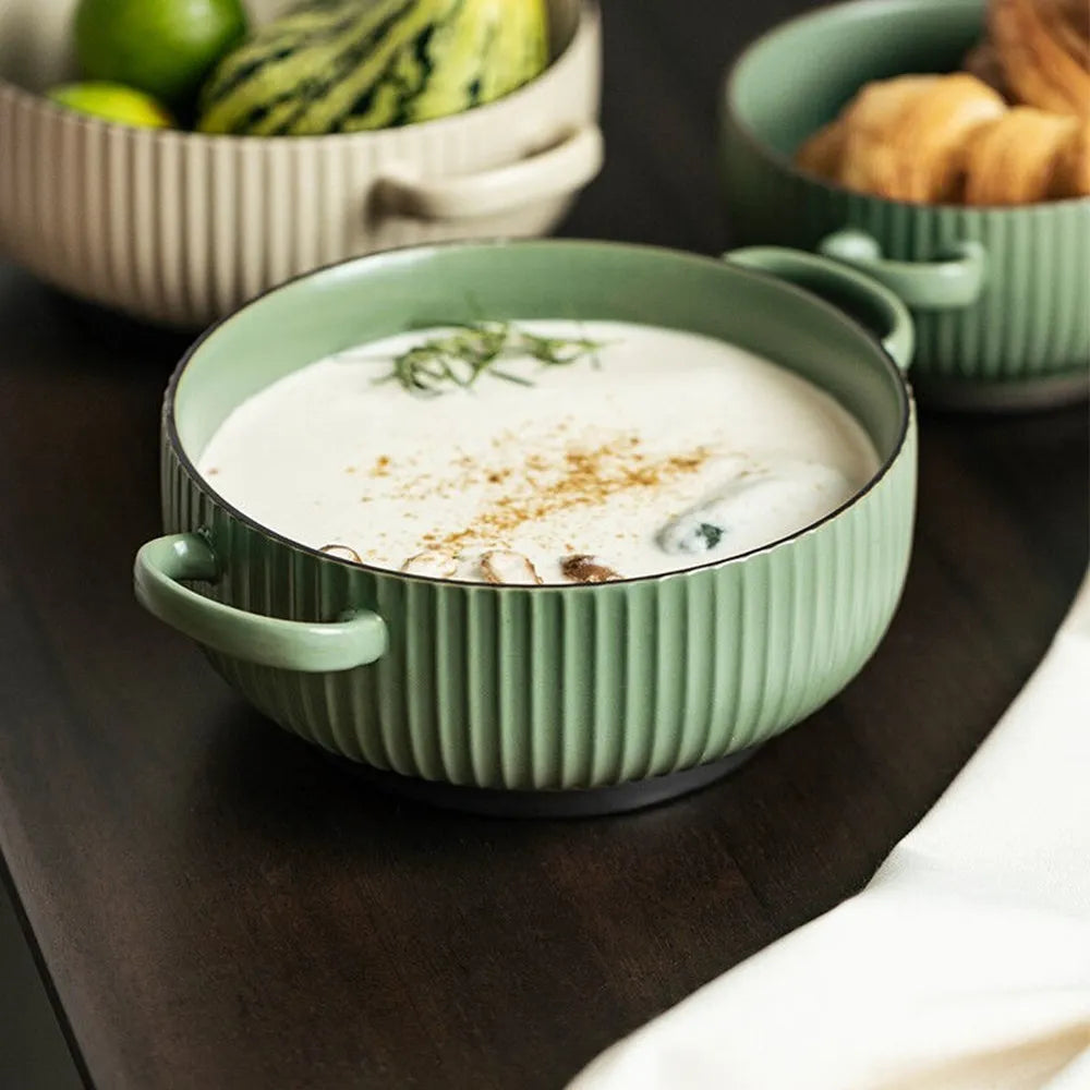 Nordic Ripple Ceramic Ramen Bowl