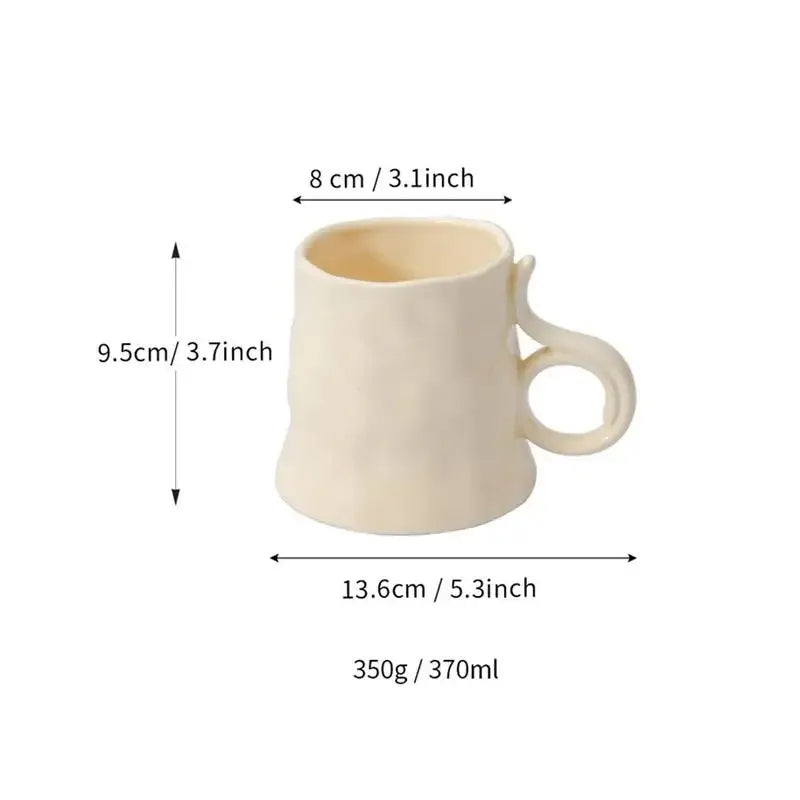 Retro Broken Flower Ceramic Mug 370ml