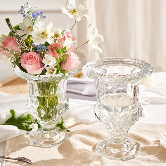Vintage French Embossed Glass Vase