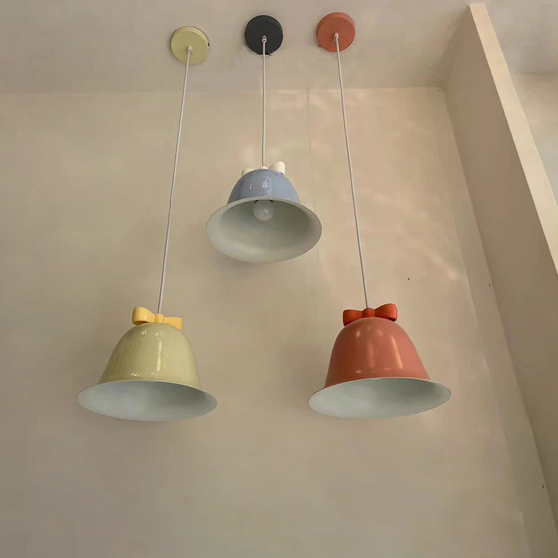 Cute Bow Bell Pendant Lights Modern Small Bell