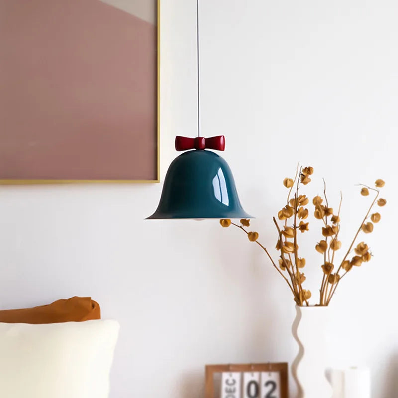 Cute Bow Bell Pendant Lights Modern Small Bell