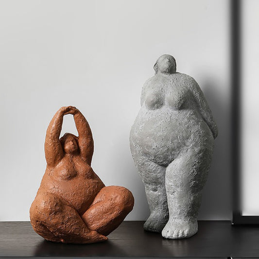 Wabi Sabi Style Resin Fat Lady Figurines
