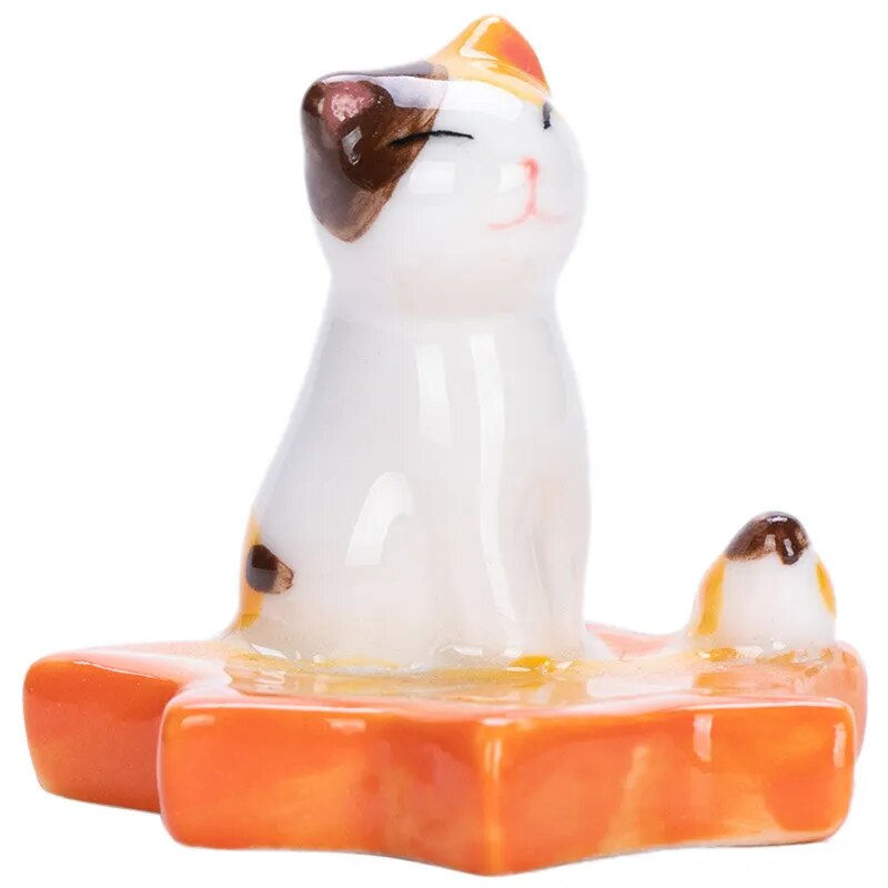 Cute Ceramic Cat Incense Holder