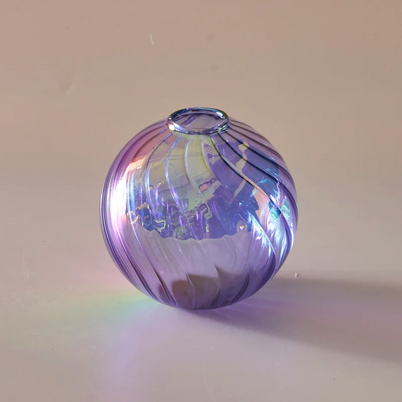 Iridescent Glass Ball Vases Flower Pot