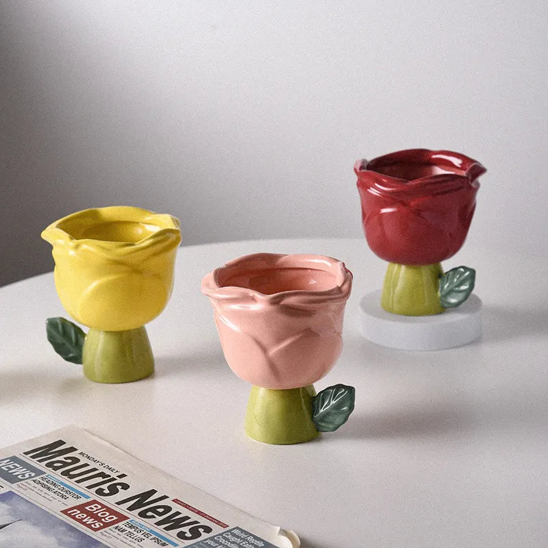 Pastel Ceramic Rose Mug