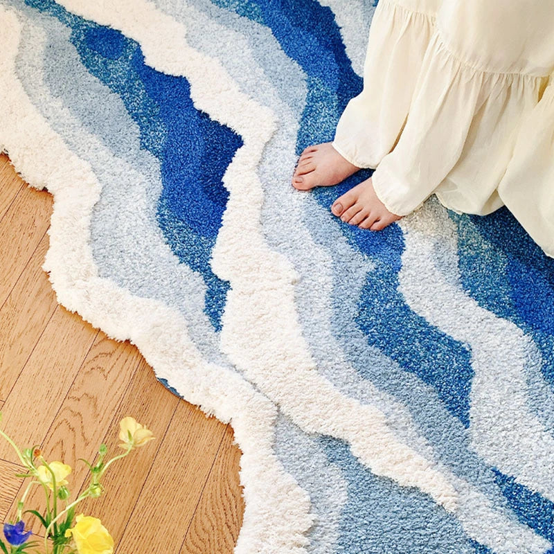Aesthetic Tufted Rug Wave Pattern