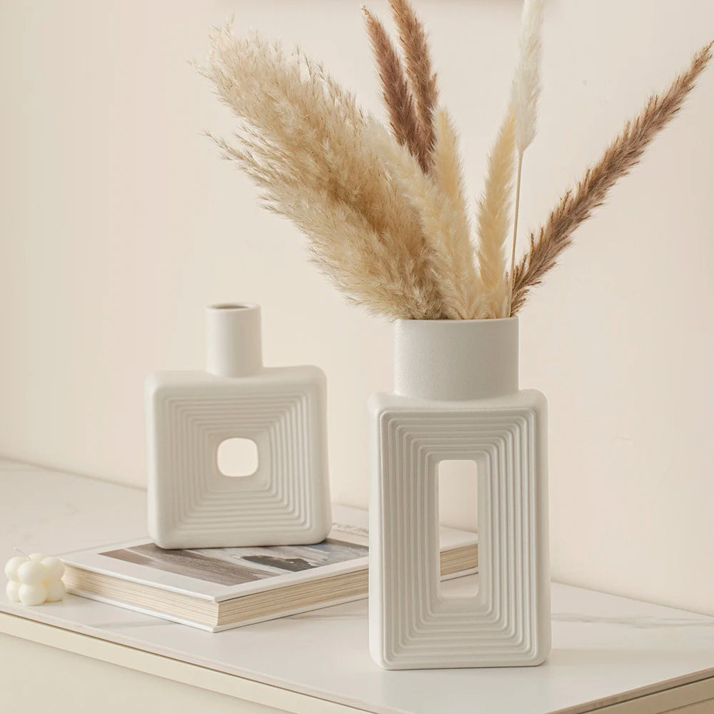 Minimalist Nordic Boho Square Vase Rustic