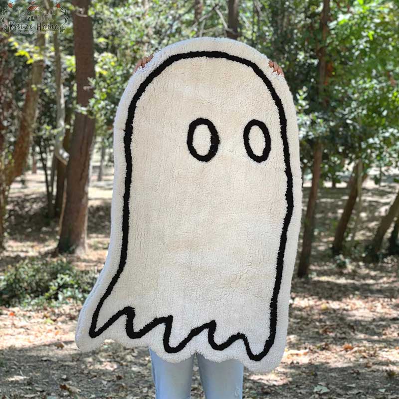 Spooky Fluffy Ghost Door Mat