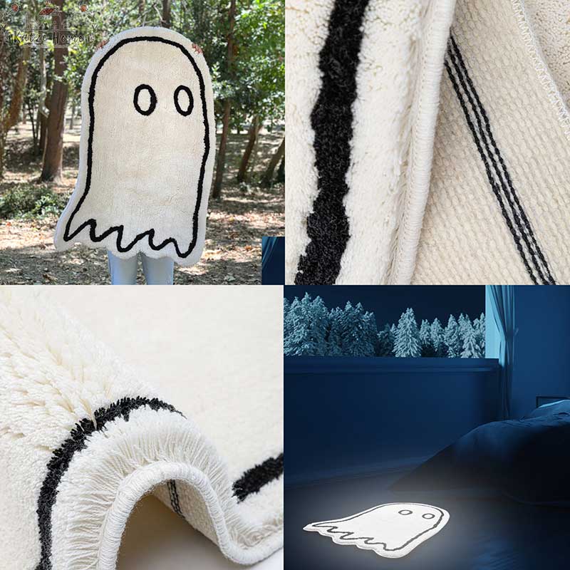 Spooky Fluffy Ghost Door Mat