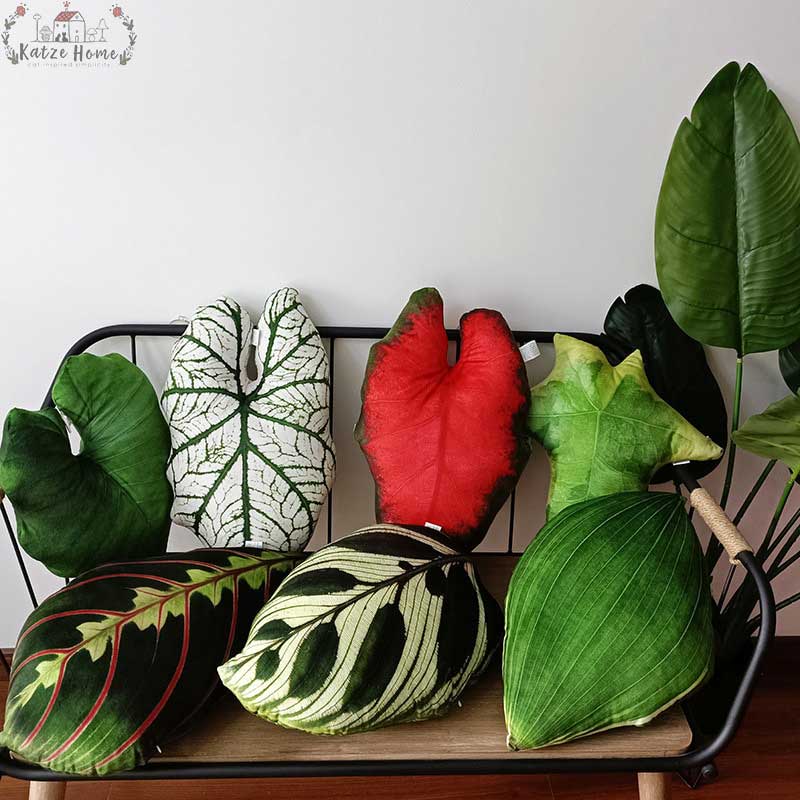 Tropical Monstera Leaf Pillow