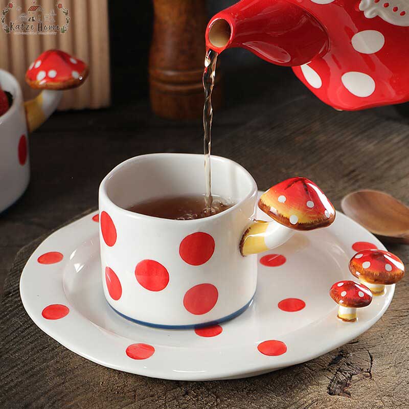 Vintage Fairy Ceramic Mushroom Mug Tableware