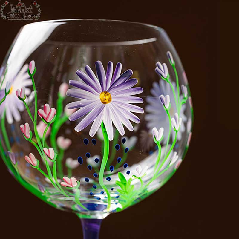 Watercolor Hydrangea Wine Glass