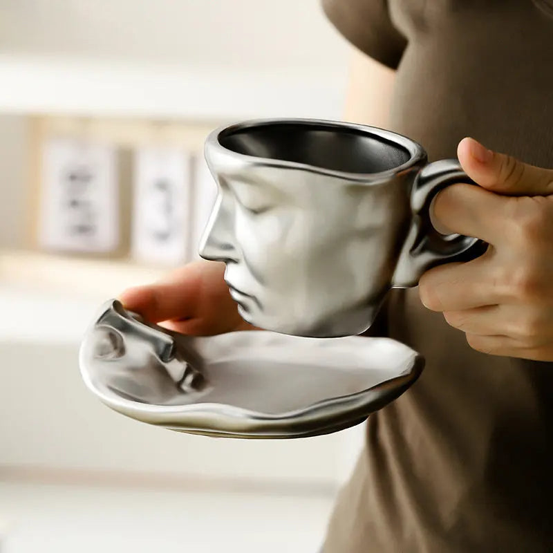 Face Kiss Mug Ceramic Cup Dish Set Nordic