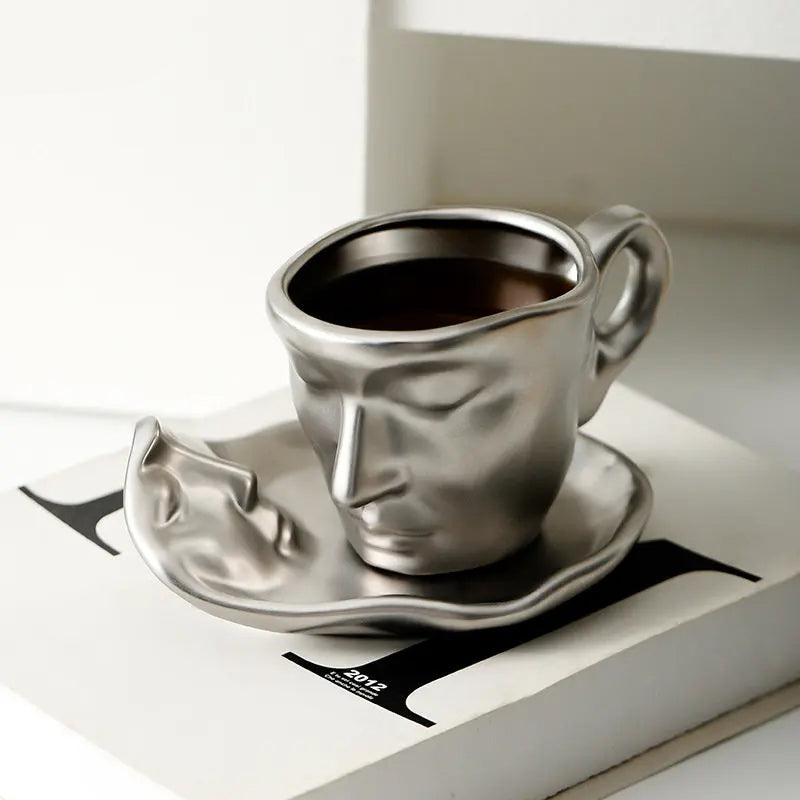 Face Kiss Mug Ceramic Cup Dish Set Nordic