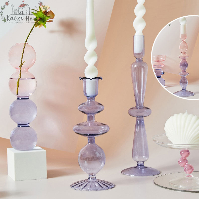 Aesthetic Lilac Wavy Candle Holders