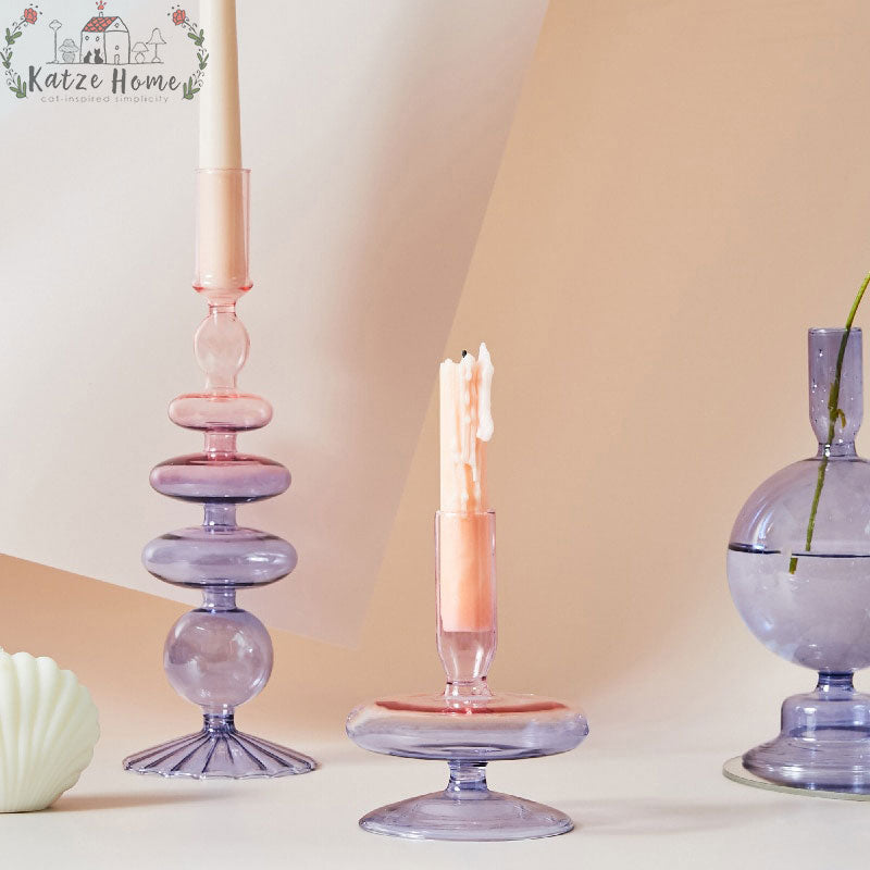 Aesthetic Lilac Wavy Candle Holders