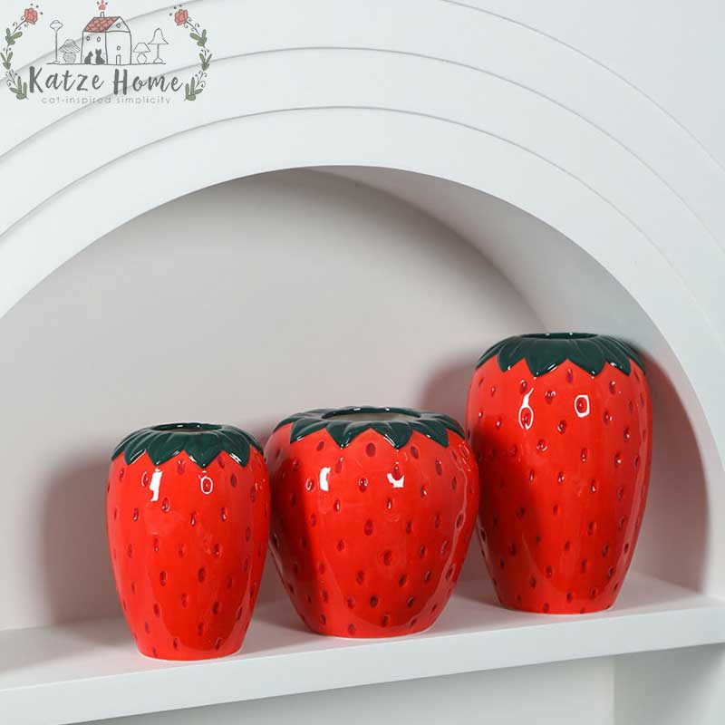 Aesthetic Bando Strawberry Vase