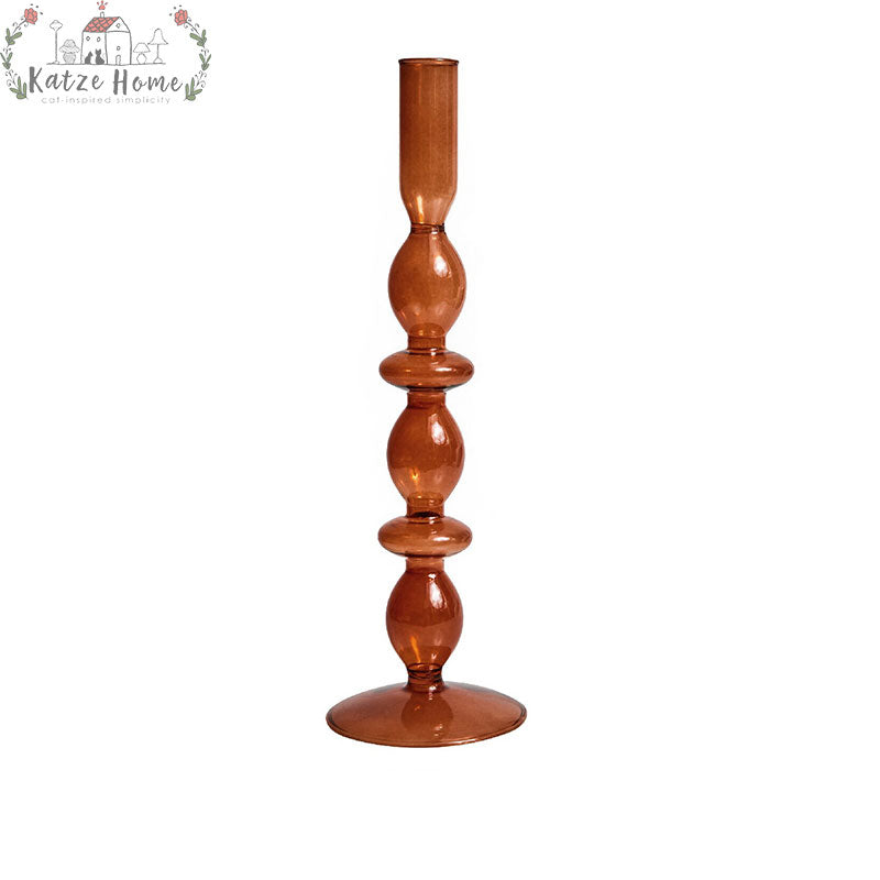 Aesthetic Brown Wavy Candle Holders