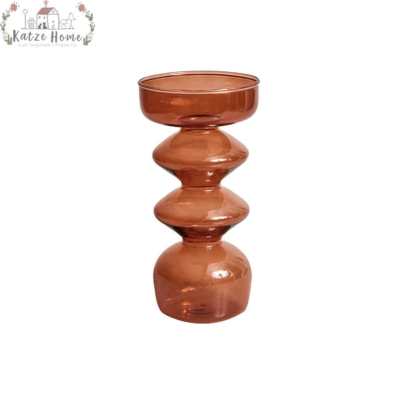 Aesthetic Brown Wavy Candle Holders