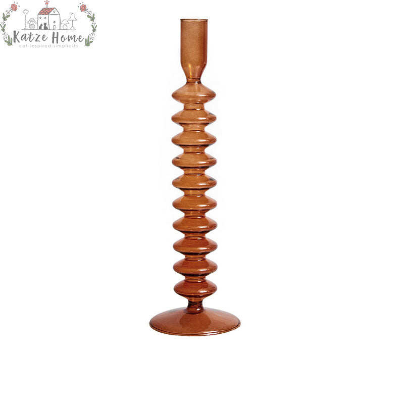 Aesthetic Brown Wavy Candle Holders