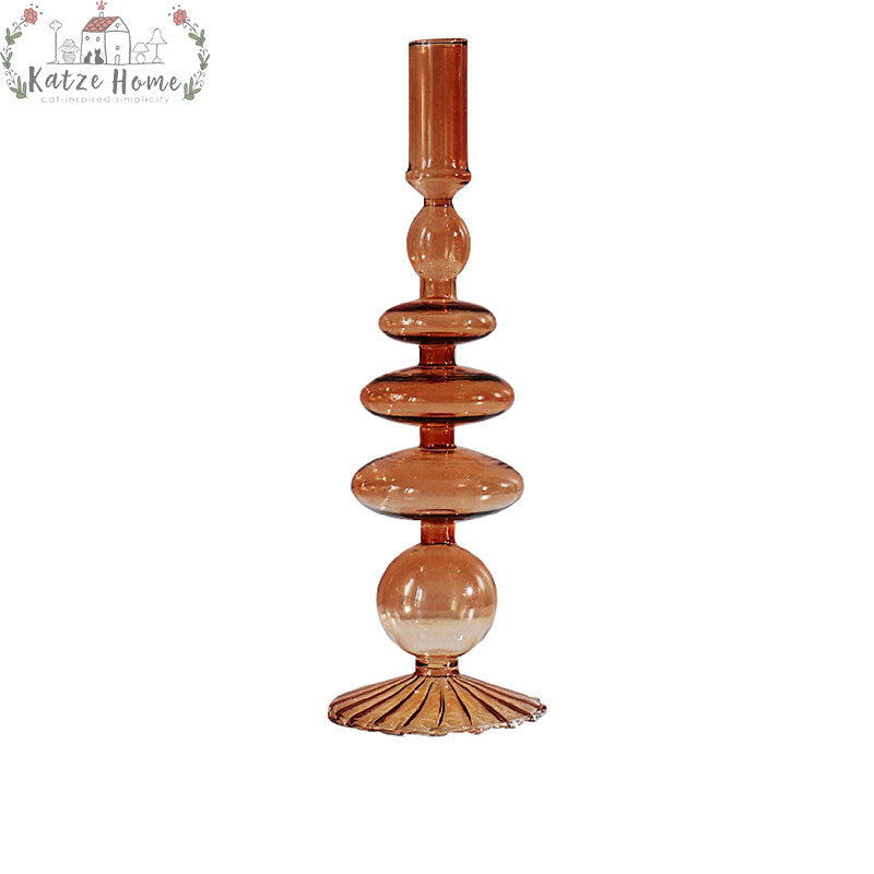 Aesthetic Brown Wavy Candle Holders