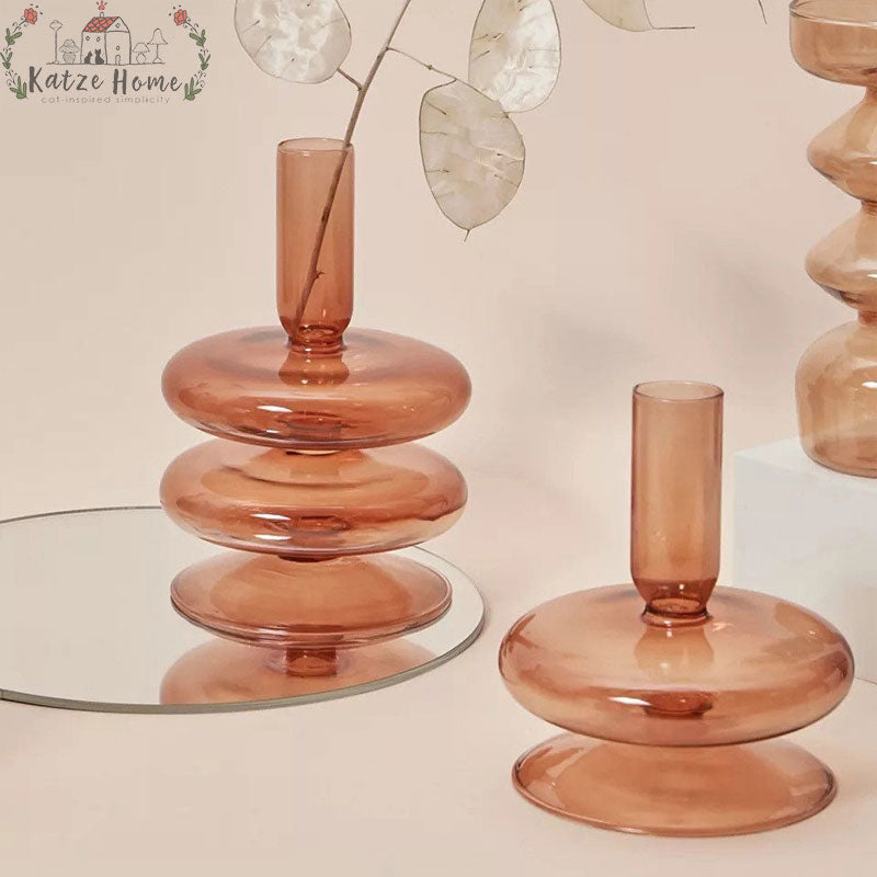 Aesthetic Brown Wavy Candle Holders