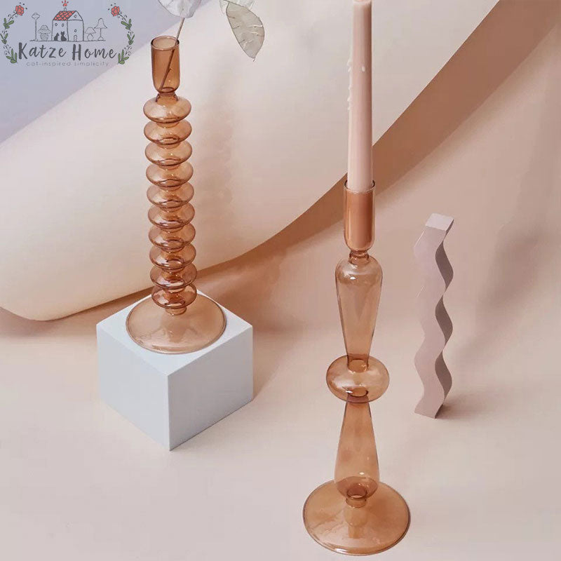 Aesthetic Brown Wavy Candle Holders