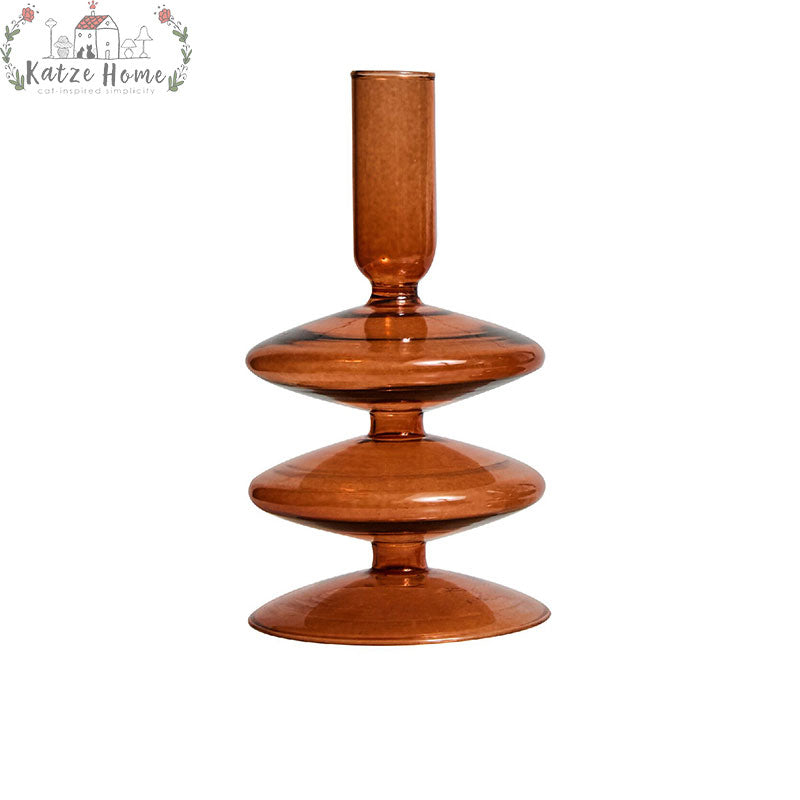 Aesthetic Brown Wavy Candle Holders