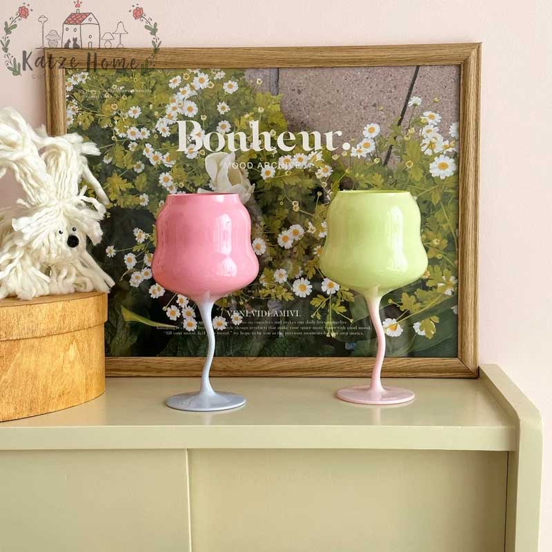 Aesthetic Candy Colored Wine Glass Cup