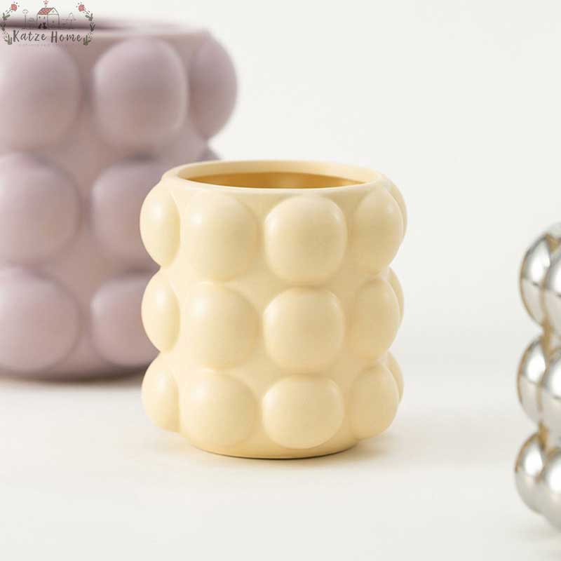 Aesthetic Honey Pot Shaped Ceramic Makeup Brush Holder