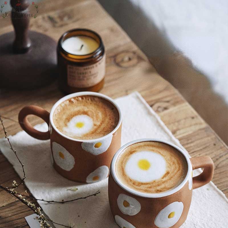 Aesthetic Poached Egg Hand Painted Mugs