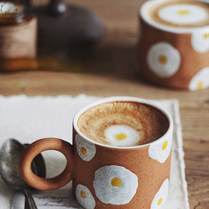 Aesthetic Poached Egg Hand Painted Mugs