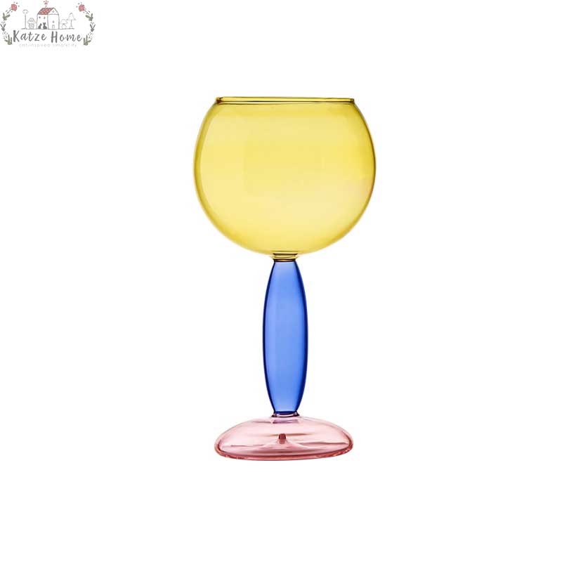 Handmade Art Deco Colored Cocktail Glasses / Wine Glasses Full