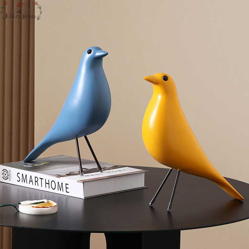 Art Design Resin Blue Bird Statue